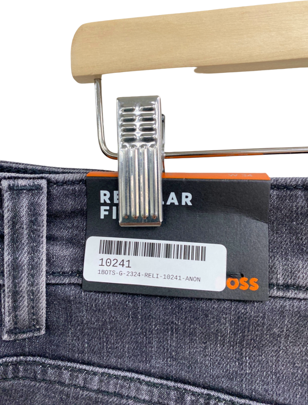Hugo Boss Grey Denim Re.Maine-Shorts Regular Fit W34