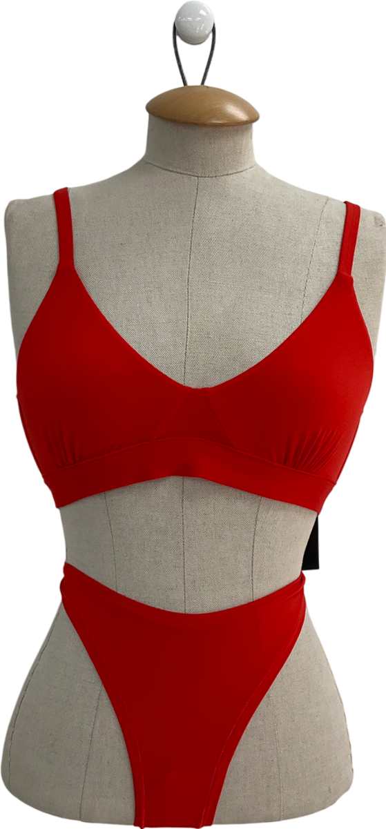 Understatement Red Micro Balconette Bikini UK M