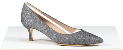 LK Bennett Grey Glitter Kitten Heel Court Shoes BNIB UK 4 EU 37 👠