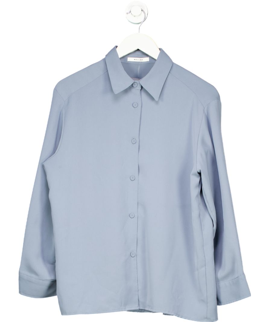 Mellor Blue Button Down Blouse UK 10
