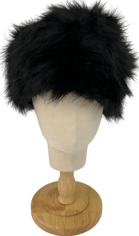 Black Faux Fur Hat One Size