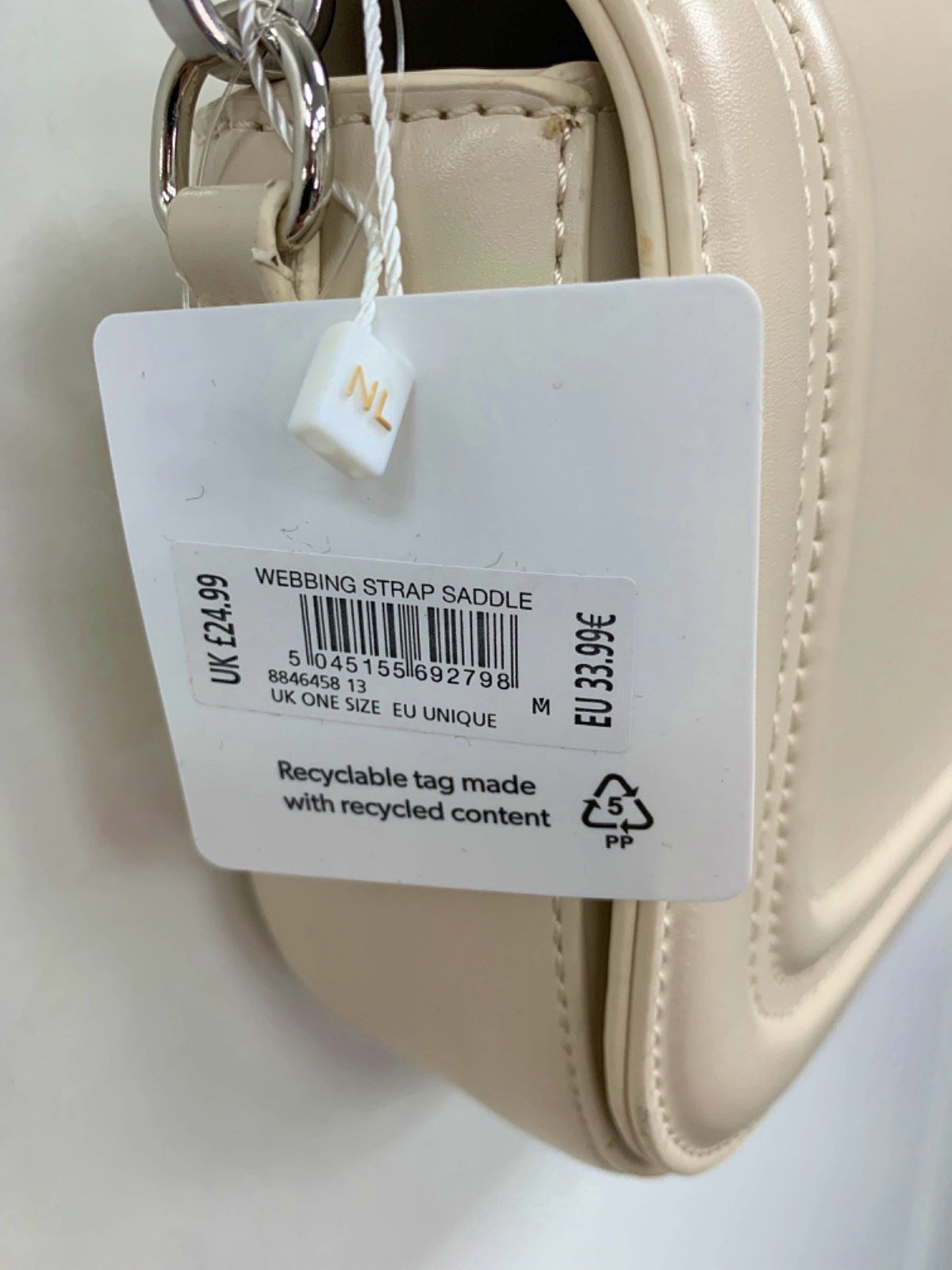 New Look Beige Webbing Strap Saddle Bag One Size