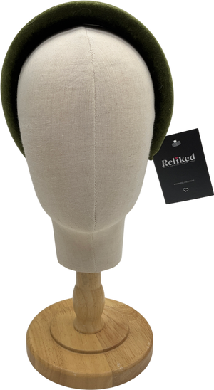 Boutique Bonita Green Velvet Adult Tabitha Embroidered Headband