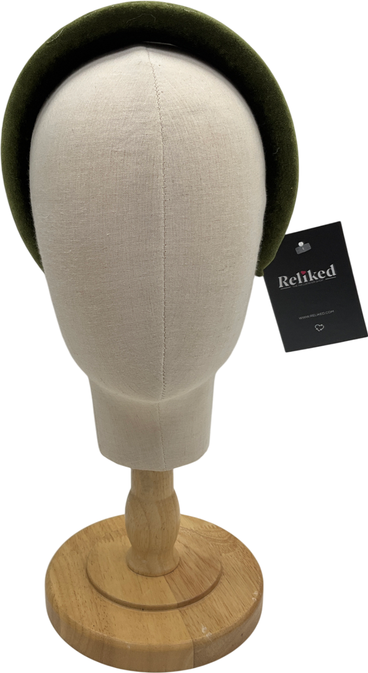 Boutique Bonita Green Velvet Adult Tabitha Embroidered Headband