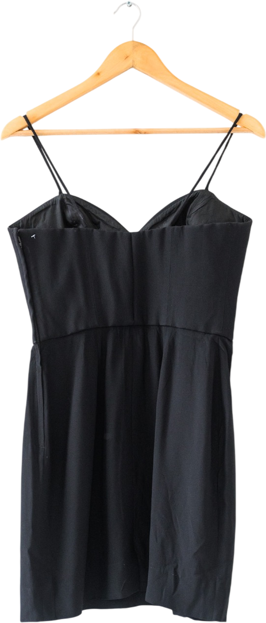MOSCHINO Black 100% Silk Cupped Mini Dress UK 8