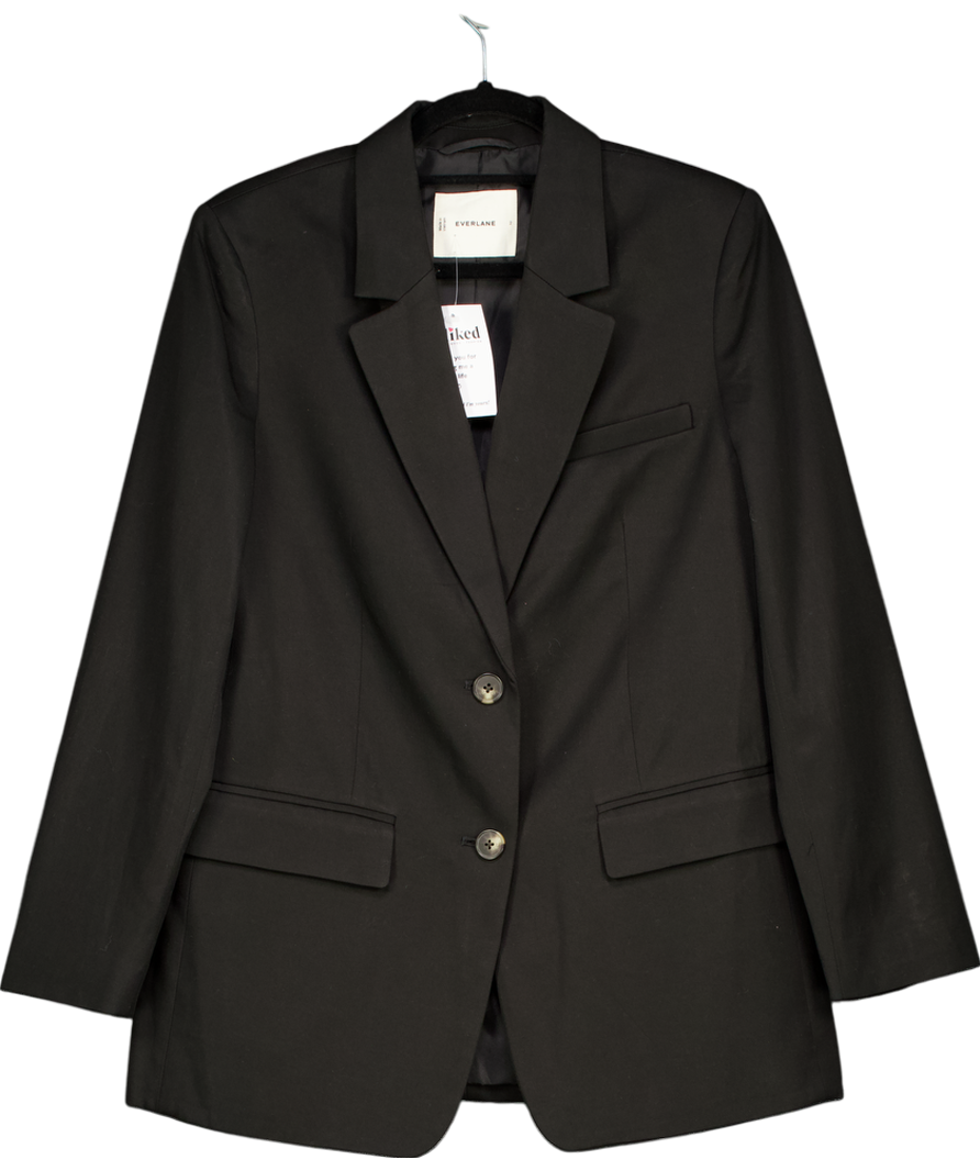 EVERLANE Black Oversized Cotton Blend Blazer UK S