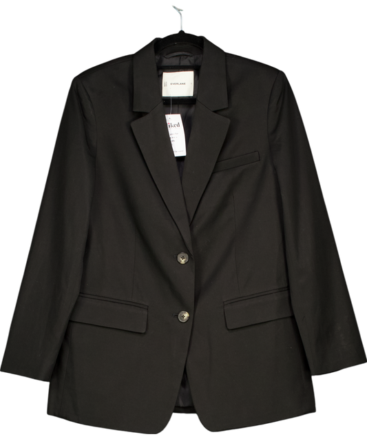 EVERLANE Black Oversized Cotton Blend Blazer UK S