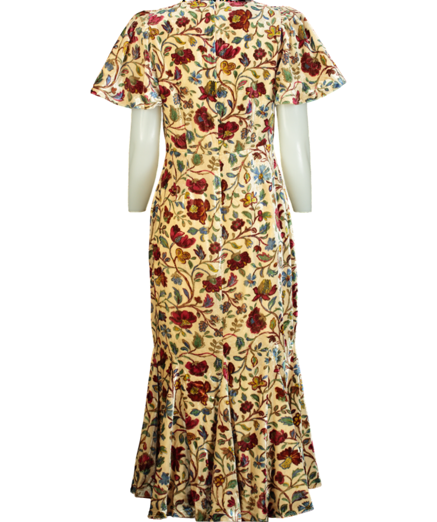 Rhode Resort Arabella Velvet Midi Dress UK 8