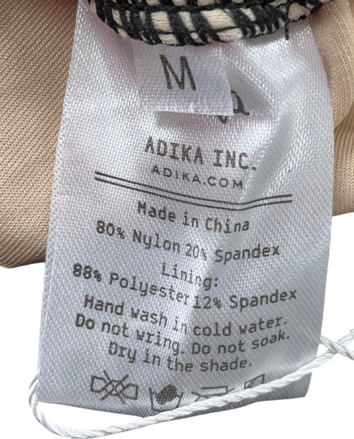 adika Beige & Black Tie Up Bikini Bottoms UK M