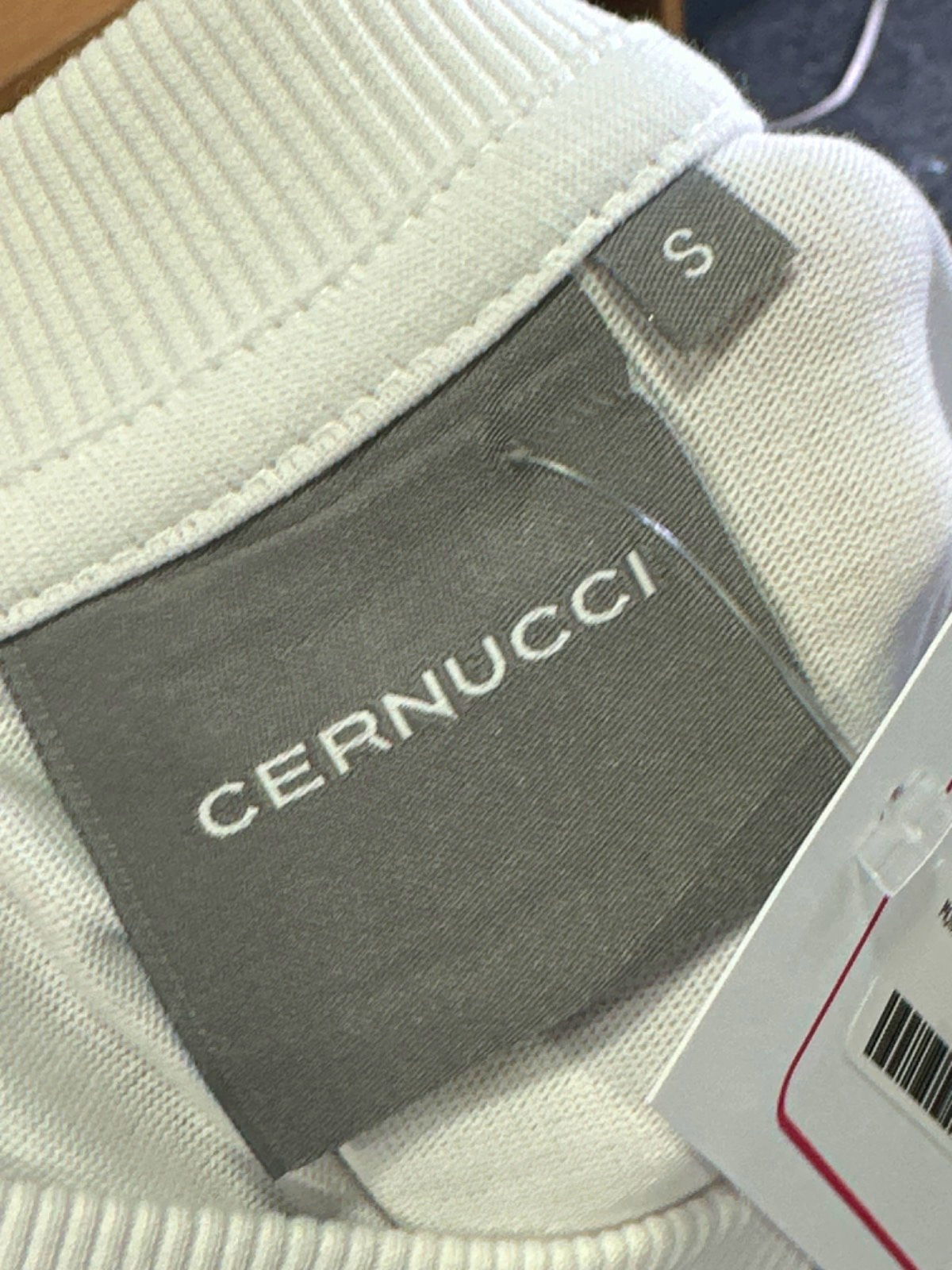 Cernucci White "C" Rhinestone Embellished T-Shirt UK S