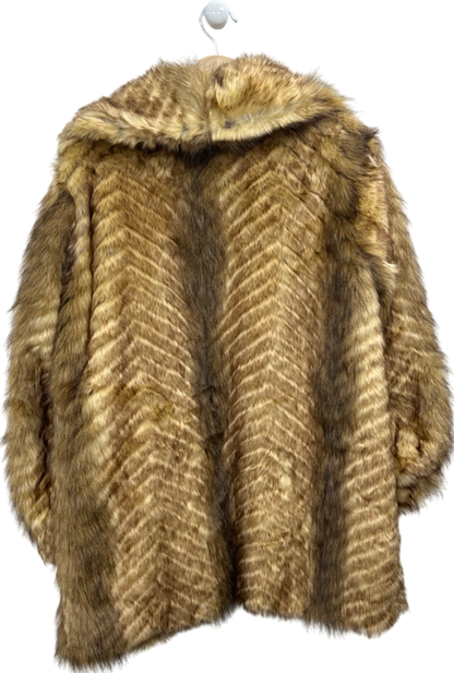 Missguided Brown Faux Fur Coat UK 10