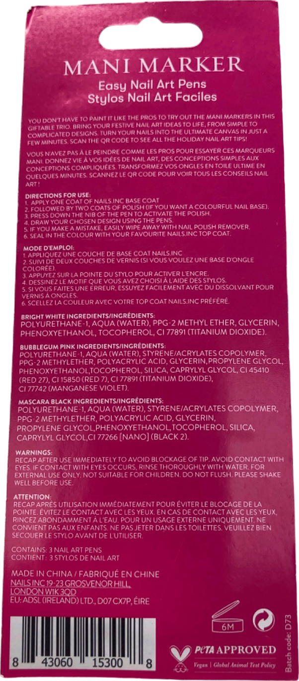 Nails Inc. Mani Marker Easy Nail Art Pens Set 27ml