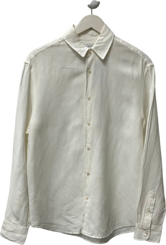 ZARA White Oversize Linen Shirt UK S