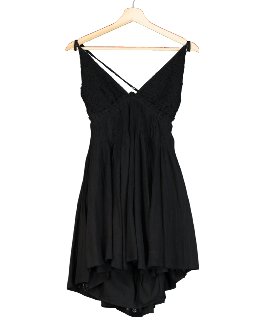 Free People Black Blissful Breeze Mini Dress UK L