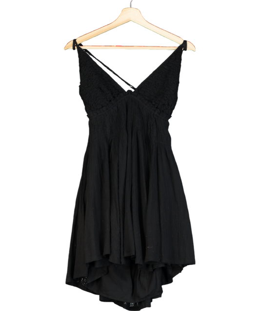 Free People Black Blissful Breeze Mini Dress UK L