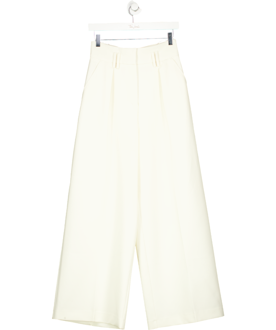 River Island Cream Straight Tux Trousers UK 8