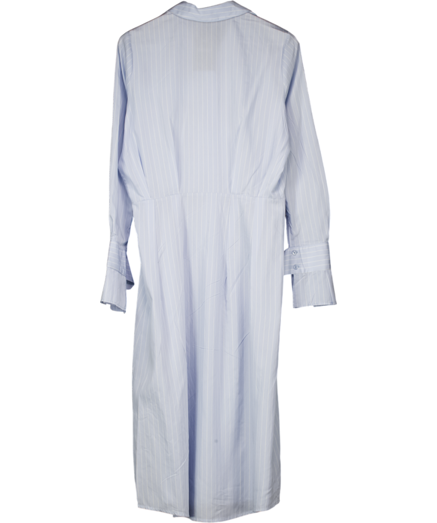 ASOS Blue Mazi Shirt Dress In Pinstripe UK 12