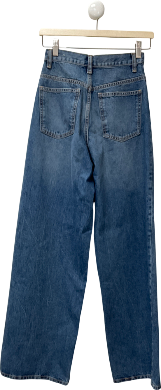 ZARA Blue High Waist Wide Leg Jeans UK 6