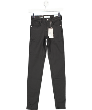 MANGO Black Waxed Skinny Pushup Jeans UK 6