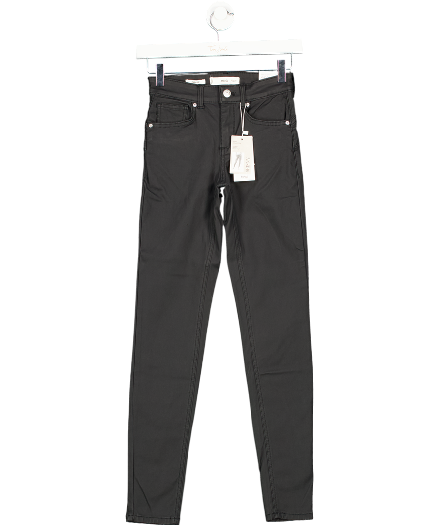 MANGO Black Waxed Skinny Pushup Jeans UK 6