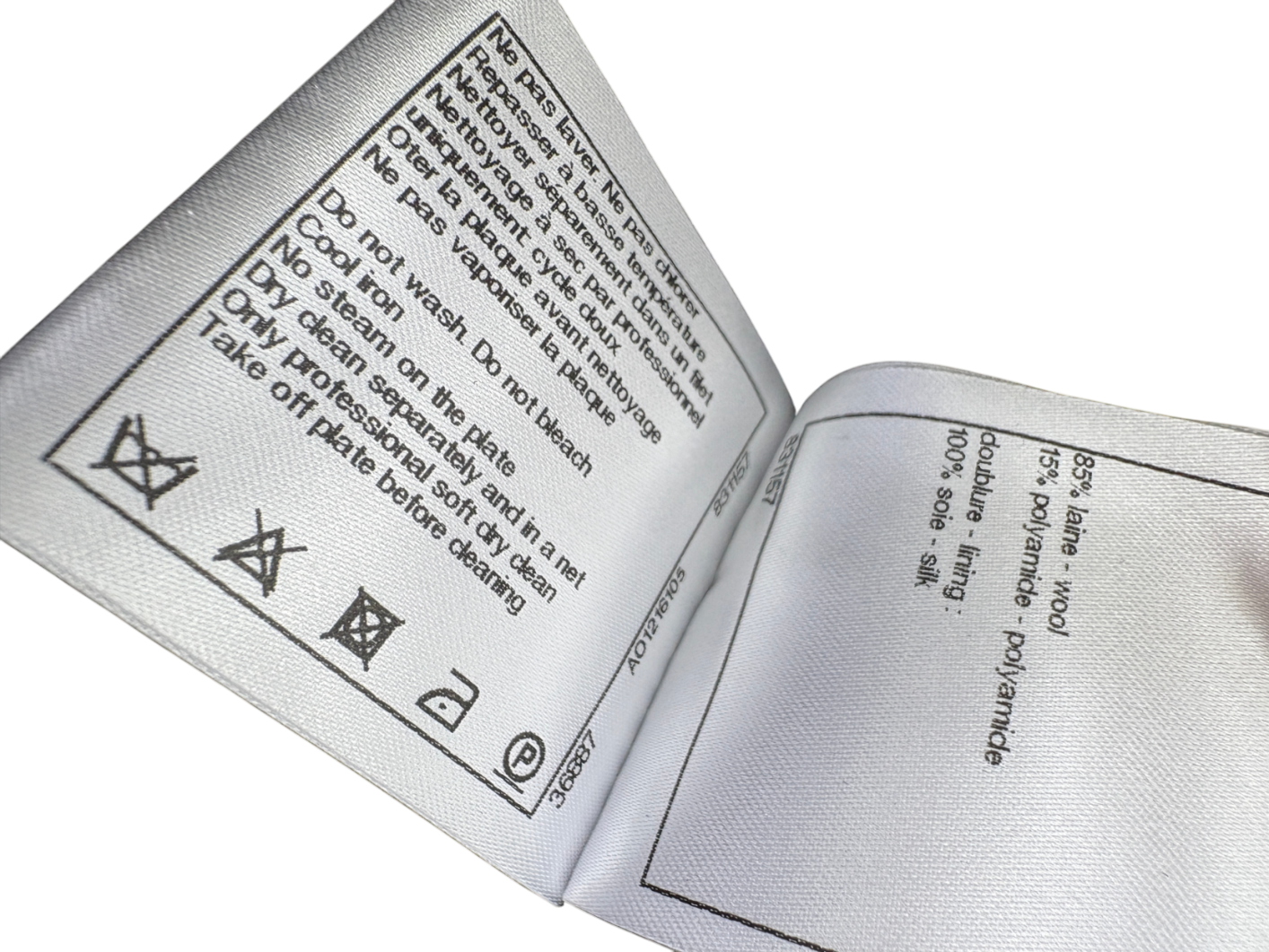 Chanel Black Wool /Silk Blend skirt with pearl "CC" Button UK 8