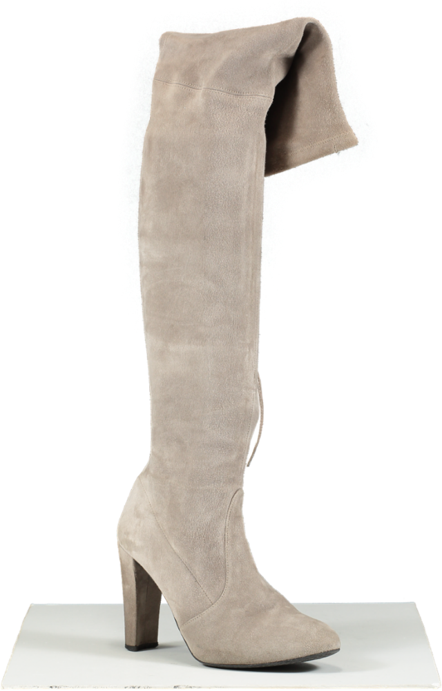 Stuart Weitzman Grey Highland Over-the-knee Suede Boots UK 4 EU 37 👠