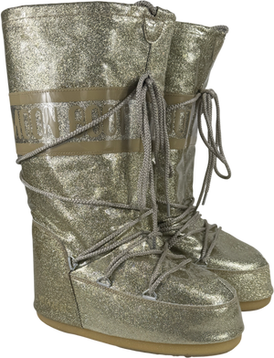 Moon Boot Metallic Gold Icon Glitter Snow Boots UK 6 EU 39