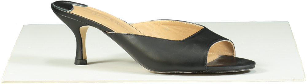 Age of Innocence Black Leather Felicity Mules 5cm UK 7