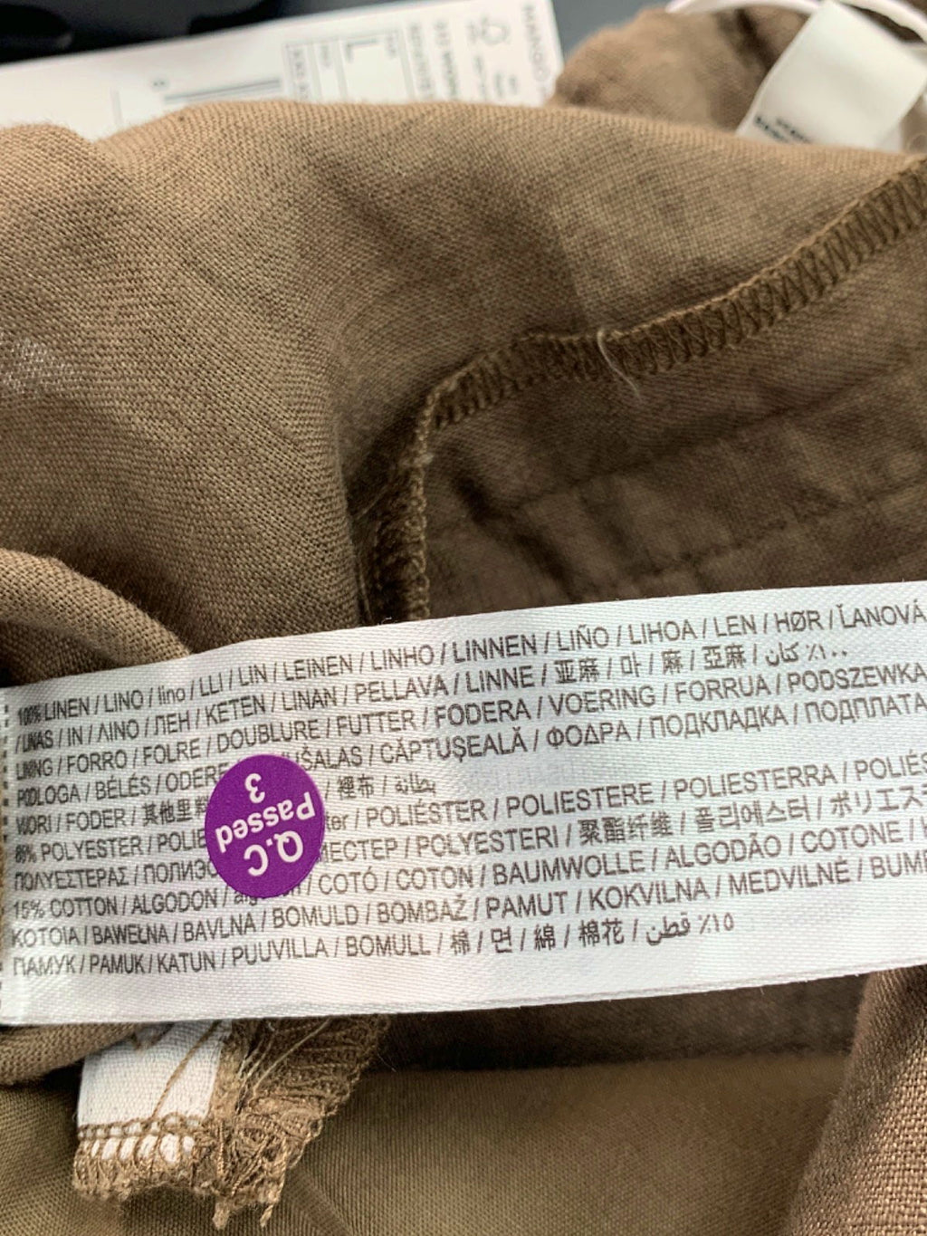 Mango Brown Linen Trousers UK L