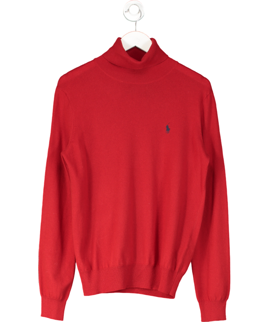 Polo Ralph Lauren Red Cotton-blend Rollneck UK 8