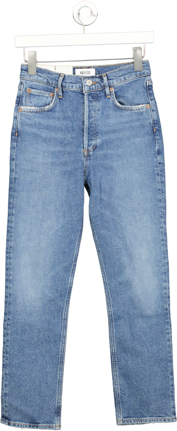AGOLDE Blue Riley High-rise Straight-leg Stretch-organic-denim Jeans BNWT W24