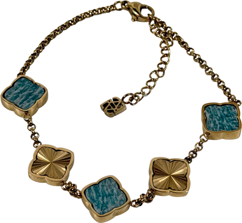 Abbott Lyon Amazonite Multi Clover Bracelet (gold)