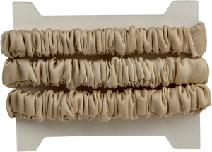 SILKI. Set Of 3 Luxury 100% Mulberry Silk Hair Scrunchies - Champagne Beige