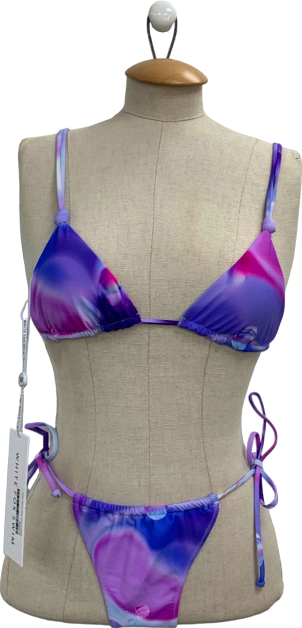 White Fox Swim Purple Tie-Dye Bikini Set UK XS