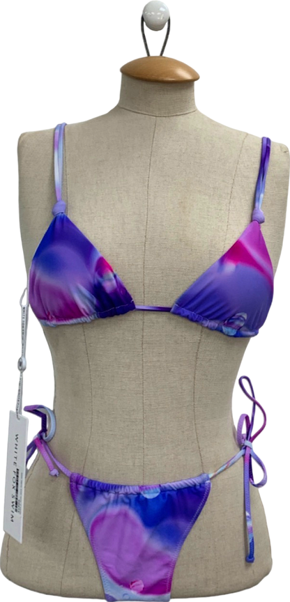 White Fox Swim Purple Tie-Dye Bikini Set UK XS