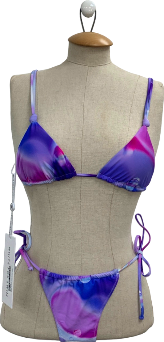 White Fox Swim Purple Tie-Dye Bikini Set UK XS