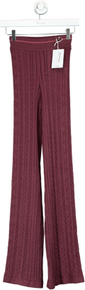Gymshark Rich Maroon Marl Rest Day Cable Knit Pant UK XS