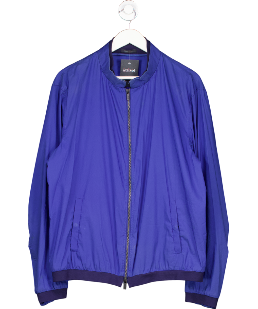 Armani Collection Blue Cotton Blend Zip Up Jacket UK XL