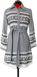 Dodo Bar Or Black & White Embroidered Belted Dress UK S