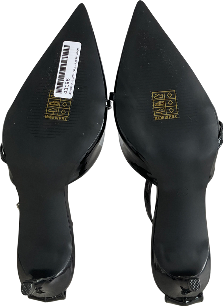 Stephan Black Varnish Pumps With Cross Straps UK 7 EU 40 👠