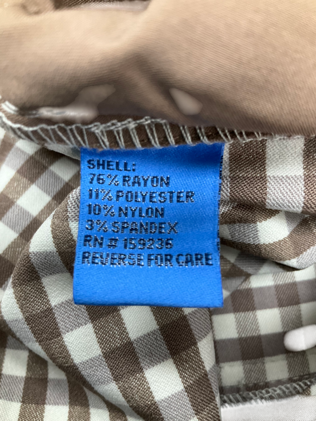 J.McLaughlin Brown Dakota Gingham Pants UK 8