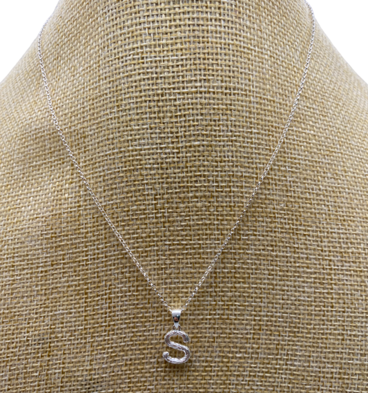 SIMPLY SILVER 925 Sterling Silver Initial S Necklace One Size