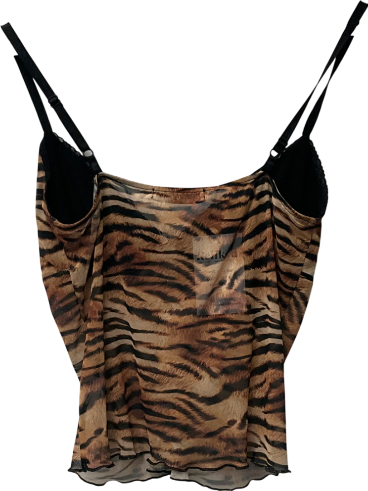 Bella & Venice Brown Gigi Top In Tiger UK XS