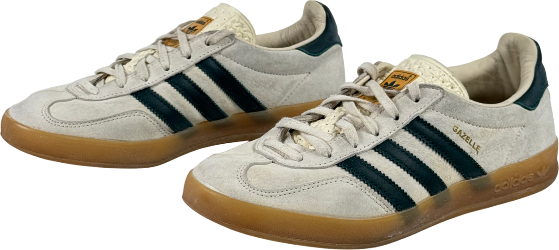 ADIDAS Gazelle Indoor Cream Trainers - White  /collegiate Green UK 6 EU 39 👠