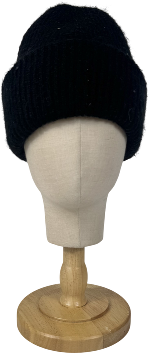 ZARA Black Wool Blend Knit Beanie One Size