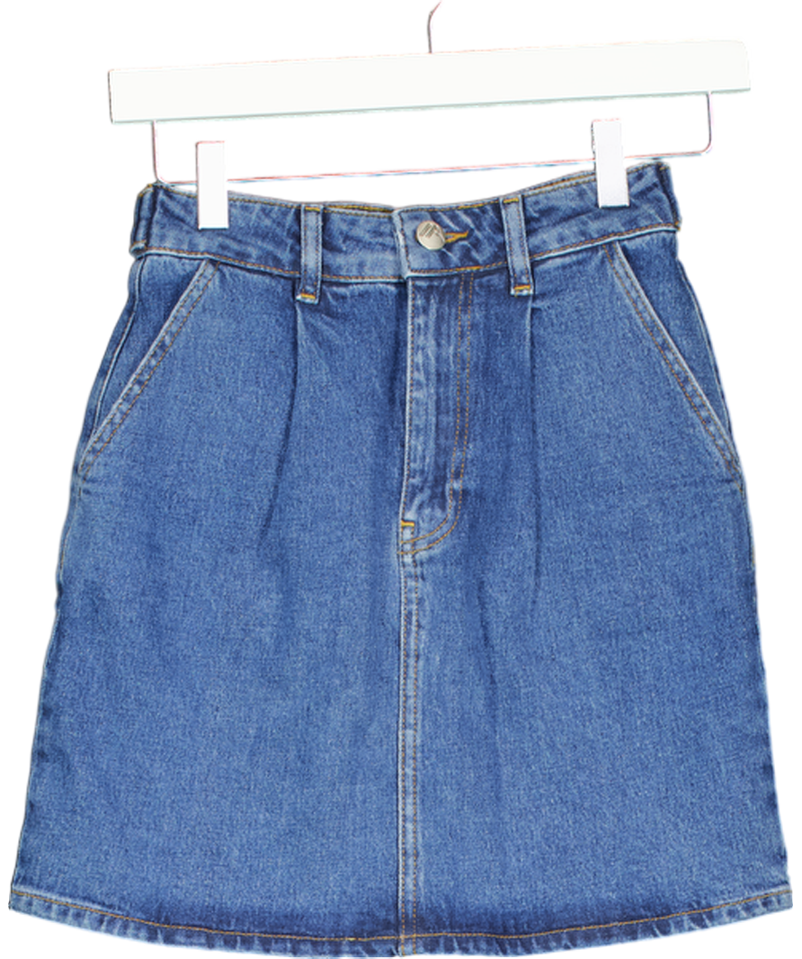 Remain Birger Christensen Blue Camilla Denim Mini Skirt UK 4