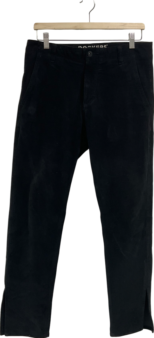 dockers Black Corduroy Trousers UK 10