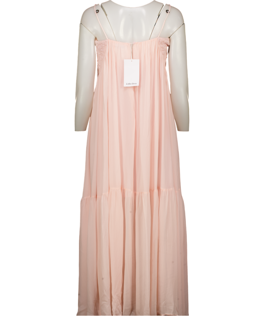 & Other Stories Pink Strappy Embroidered Maxi Dress UK 6