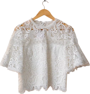 AMUR White Lace Top UK 8