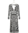 AFRM Black / White Zebra Print Cut Out Maxi Dress UK XS